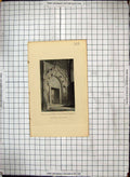 Original Old Antique Print Entrance Chapter House Rochester Cathedral Engraving