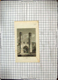 Antique Old Print Engraving St. Augustine'S Gate Canterbury Kent Architecture
