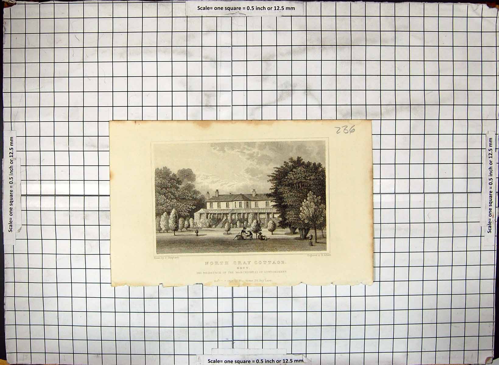 Old 1828 North Cray Cottage Kent England Marchioness Londonderry Engr 19th