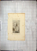 Original Old Antique Print Gravesend Church Kent England Engraving Architecture