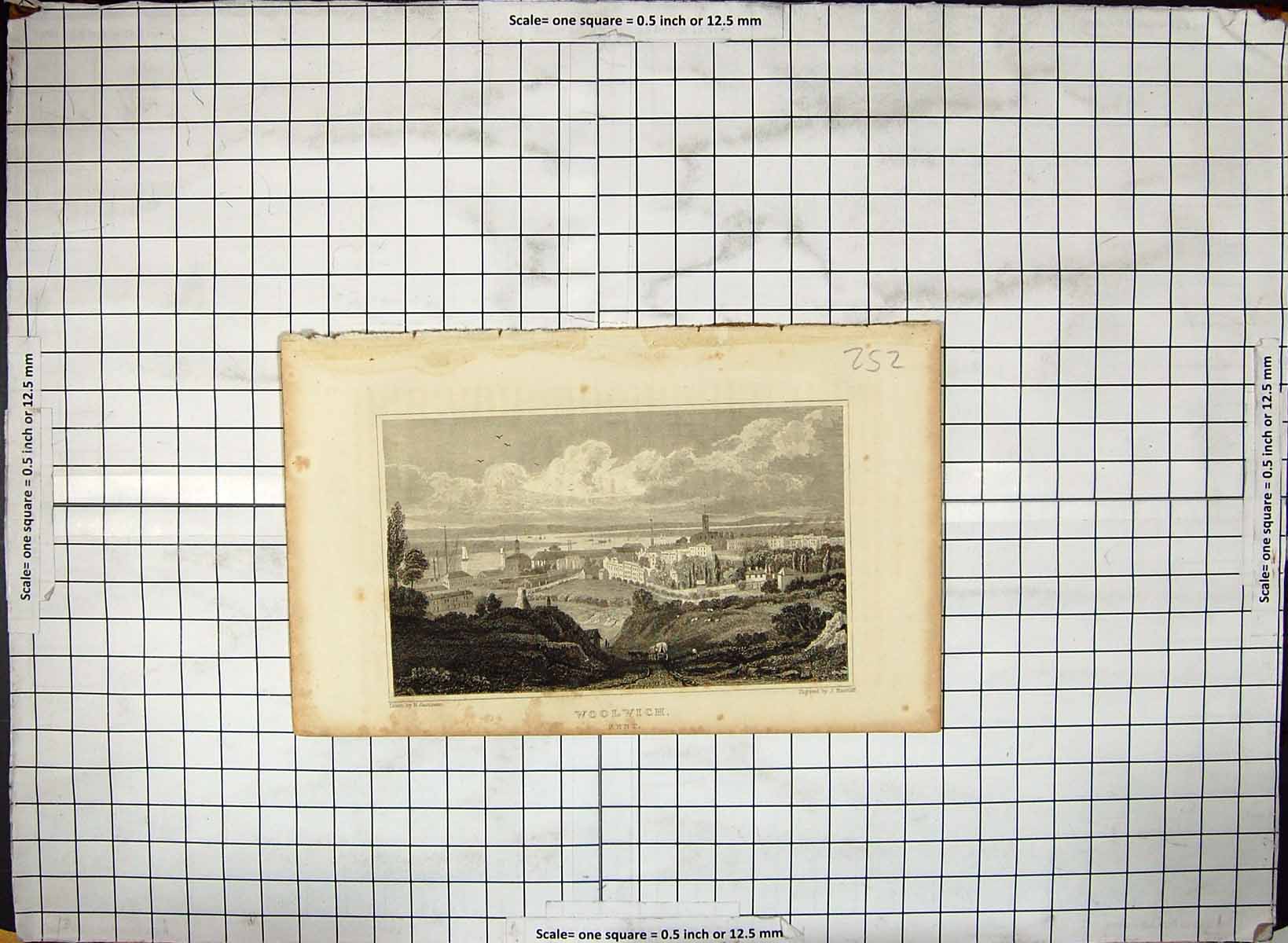 Old Woolwich Kent England Architecture Engraving Hinchliff Gastineau