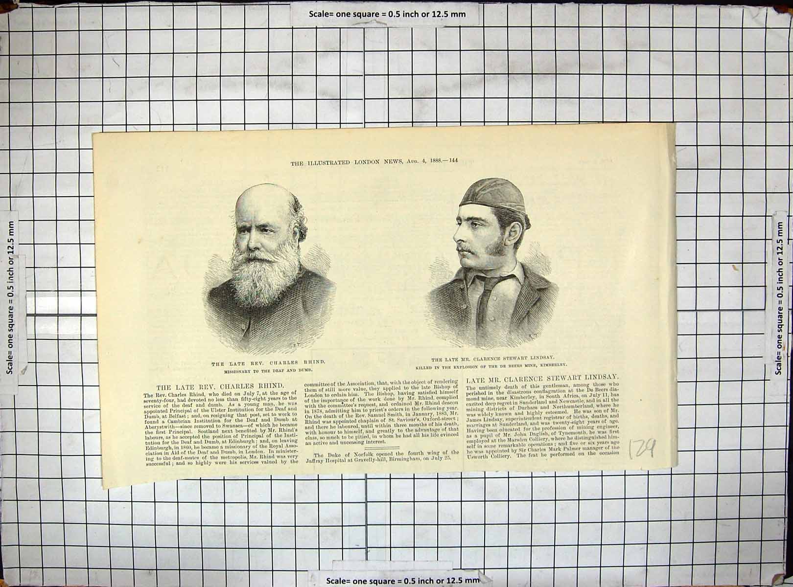 Old 1888 Charles Rhind Missionary Deaf Dumb Clarence Stewart Lindsay Victorian