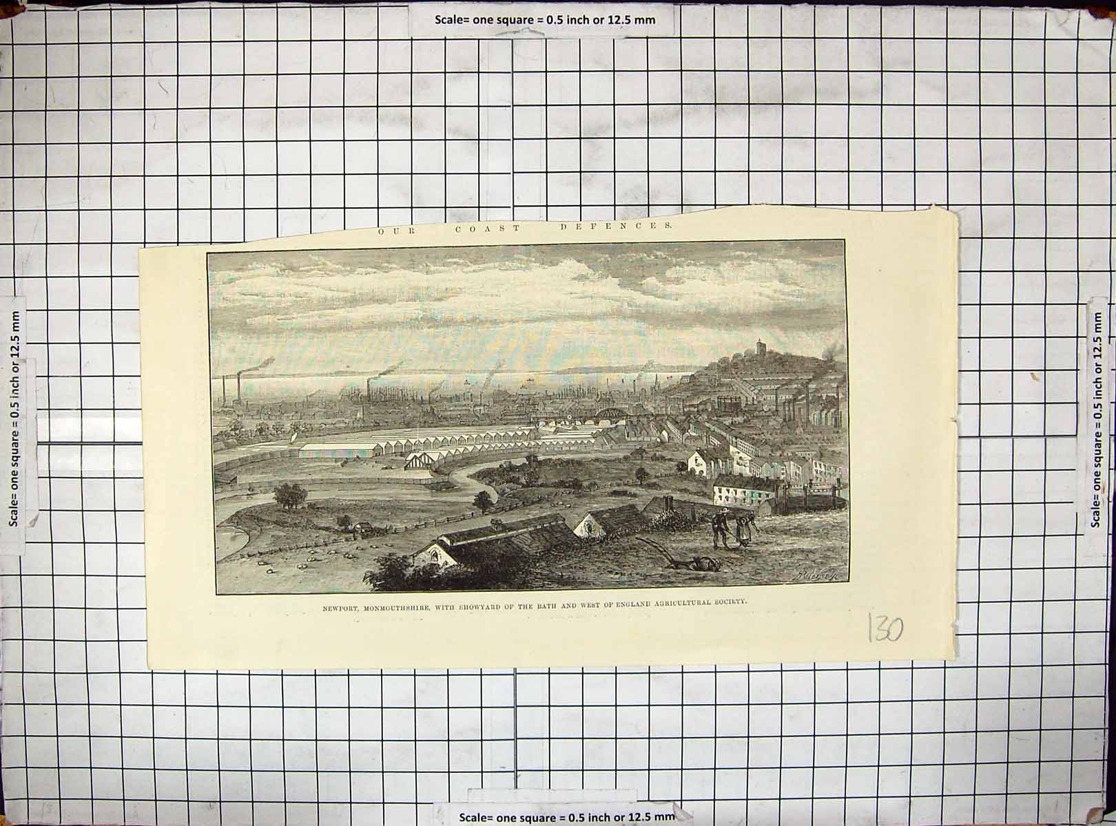 Old Antique Print Newport Monmouthshire Showyard Bath England Agriculture