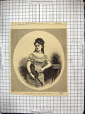 Original Old Antique Print 1877 Mdlle. Pommereul Promenade Concerts Music 19th