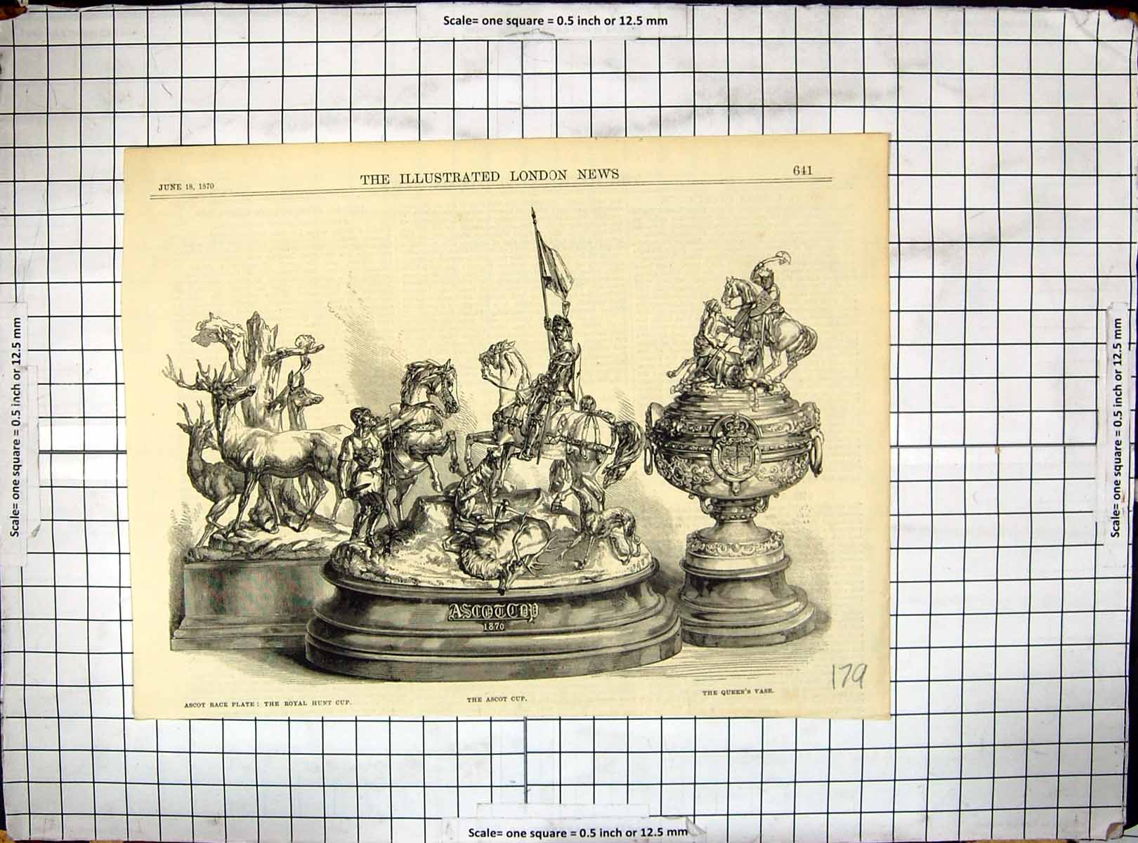 Old 1870 Ascot Horse Racing Cup Queen'S Vase Royal Hunt Trophy Sport Victorian