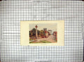 Original Old Antique Print Colour Eckington Cross Cows Street Scene
