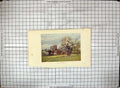 Original Old Antique Print Colour View Great Comberton Church Houses Trees