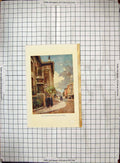 Original Old Antique Print Colour Scene Clarendon Building Broad Street