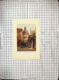 Original Old Antique Print Entrance Gateway Hertford College Radcliffe Library