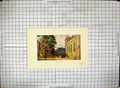 Original Old Antique Print Colour Exterior Trinity College Architecture