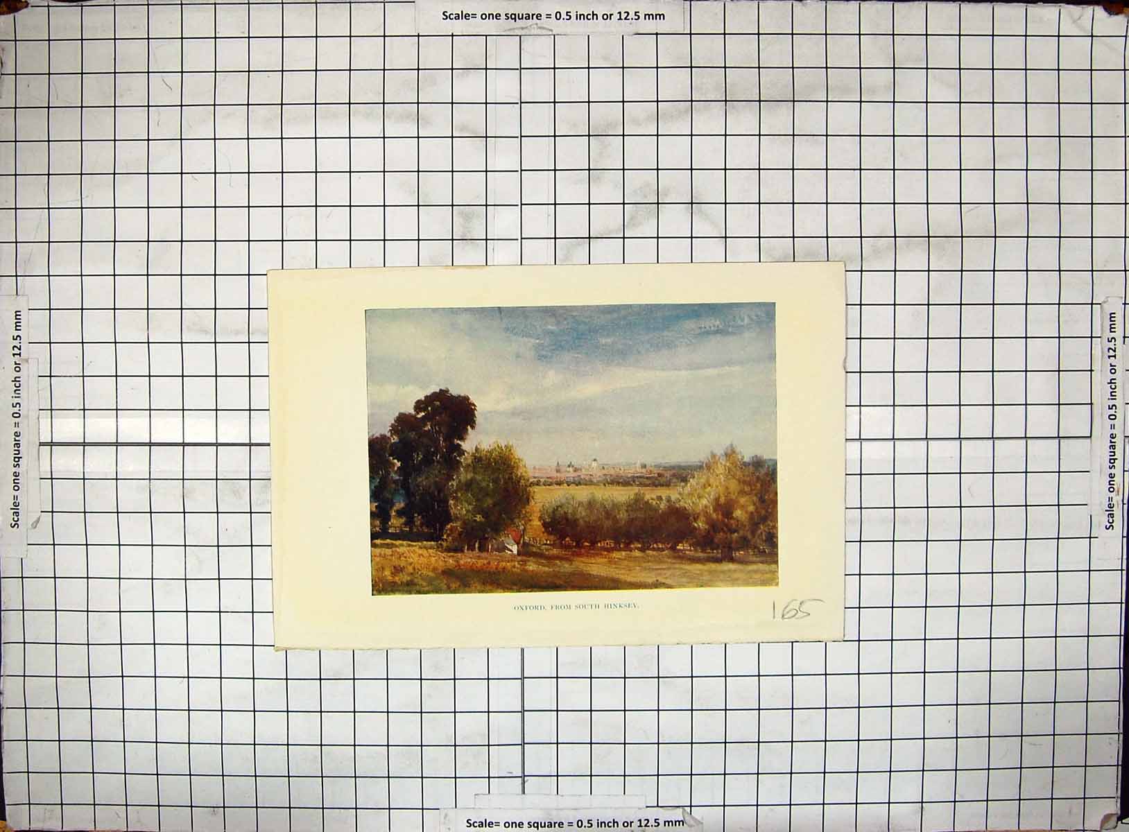 Original Old Antique Print Colour View Oxford England