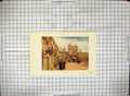 Original Old Antique Print Colour Exterior Jesus College Architecture