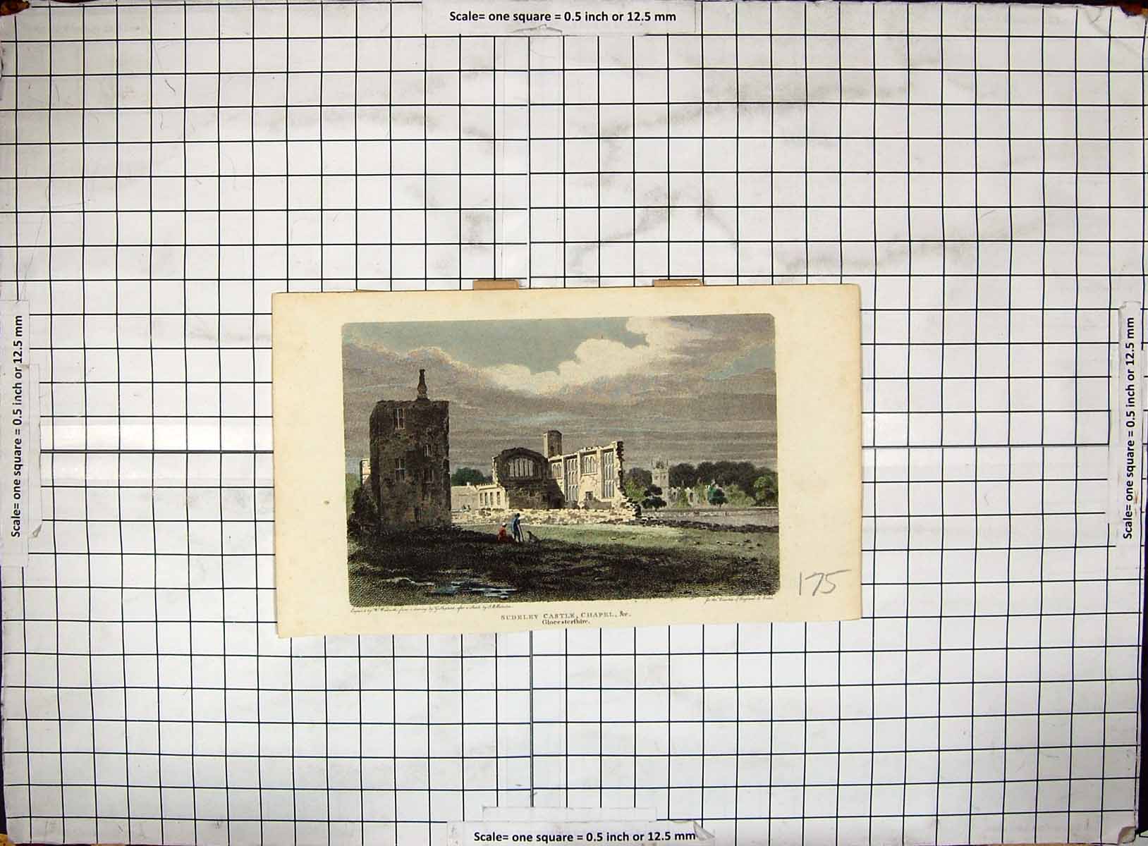 Old Antique Print Engraving Sudeley Castle Chapel Gloucestershire England