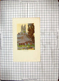 Original Old Antique Print Colour Exterior Kempsford Church Architecture 18th
