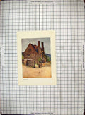 Original Old Antique Print Colour House Snowshill House 19th Century