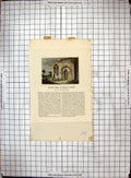 Antique Old Print Colour Engraving North Door Bibury Church Gloucestershire
