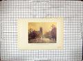 Old Antique Print Colour Parish Church Pump Room Leamington Street Scene