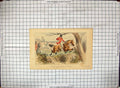 Old Antique Print Engraving Hand Coloured Hunting Horses Romford Huntsmen