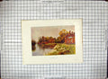 Antique Old Print Engraving Hand Coloured Hampton Court Palace Architecture