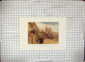 Original Old Antique Print Hand Coloured Jesus College Tower Architecture