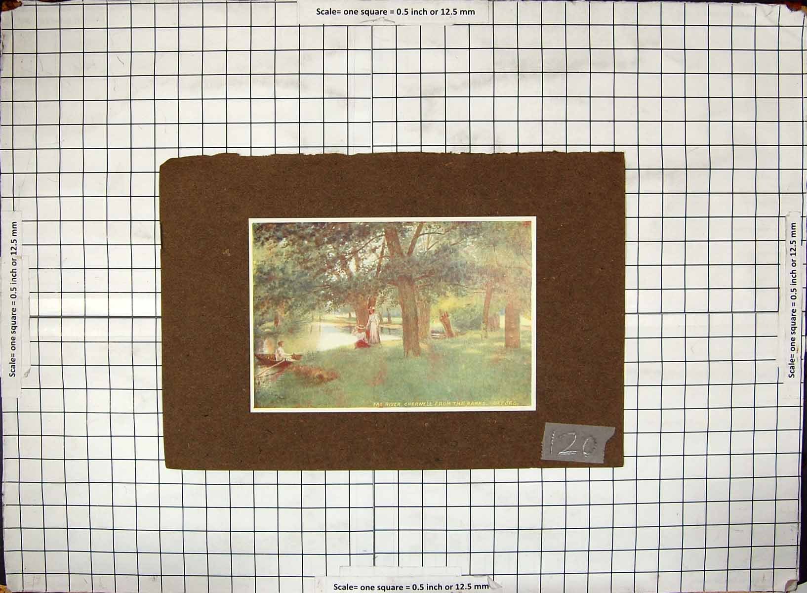 Old Antique Print River Cherwell Parks Oxford England Ladies Boat Hand Ed