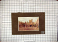 Antique Old Print Corpus Christi Oxford England Architecture Hand Coloured