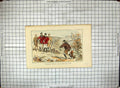 Original Old Antique Print Hand Coloured Fox Hunting Man Gun Huntsmen