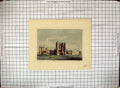 Original Old Antique Print Hand Coloured 1784 Hooper Ruins Ashby Leicestershire