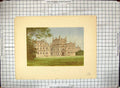 Antique Old Print Hand Ed Exterior Corsham Court Mansion House Architecture