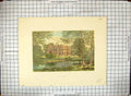 Original Old Antique Print Hand Coloured Exterior View Franks Mansion House