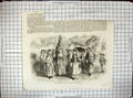 Original Old Antique Print 1857 May Queen Garland Glatton Huntingdonshire 19th
