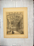Old Print 1869 Interior Hall St. Mary Coventry Taunton Clarke Keux Smith 19th