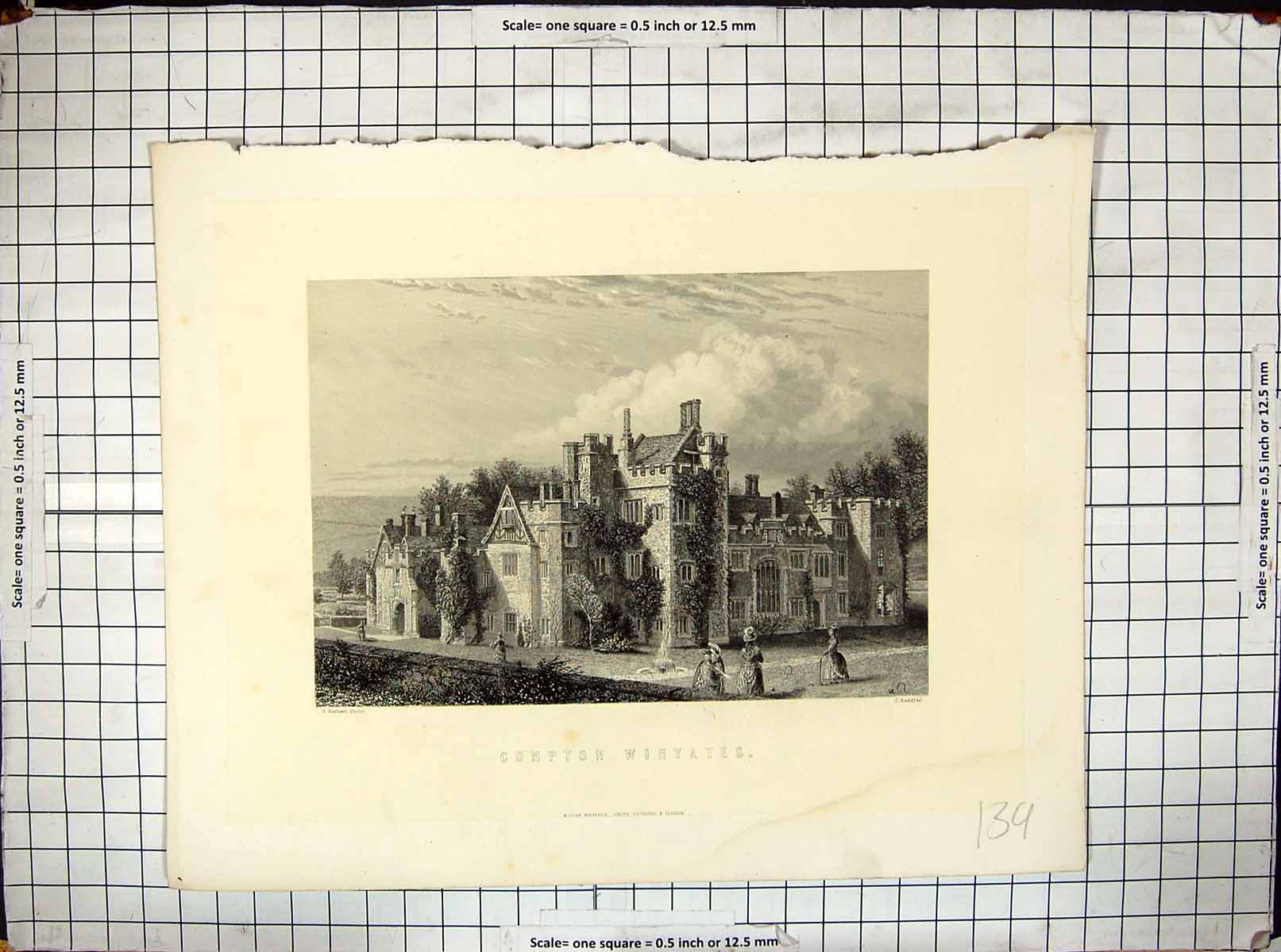 Old Exterior Compton Winyates Architecture Herbert Saddler Engraving