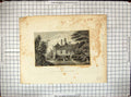 Old Print White Hall Shropshire Architecture Engraving Calvert Radclyffe