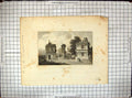 Antique Old Print Morton Castle Ruins Shropshire Engraving Wrighton Calvert