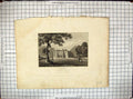 Original Old Antique Print View Alscot West Architecture Engraving