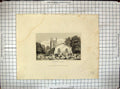 Old Antique Print 1829 Edgbaston Church Architecture Engraving Radclyffe 19th
