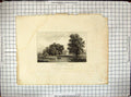 Antique Print 1829 Offchurch Bury Knightley River Trees Engraving Radclyffe