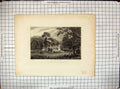 Antique Old Print Sandwell Hall Earl Dartmouth Architecture Engraving Calvert