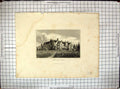 Original Old Antique Print Weston Hall Architecture Engraving Radclyffe