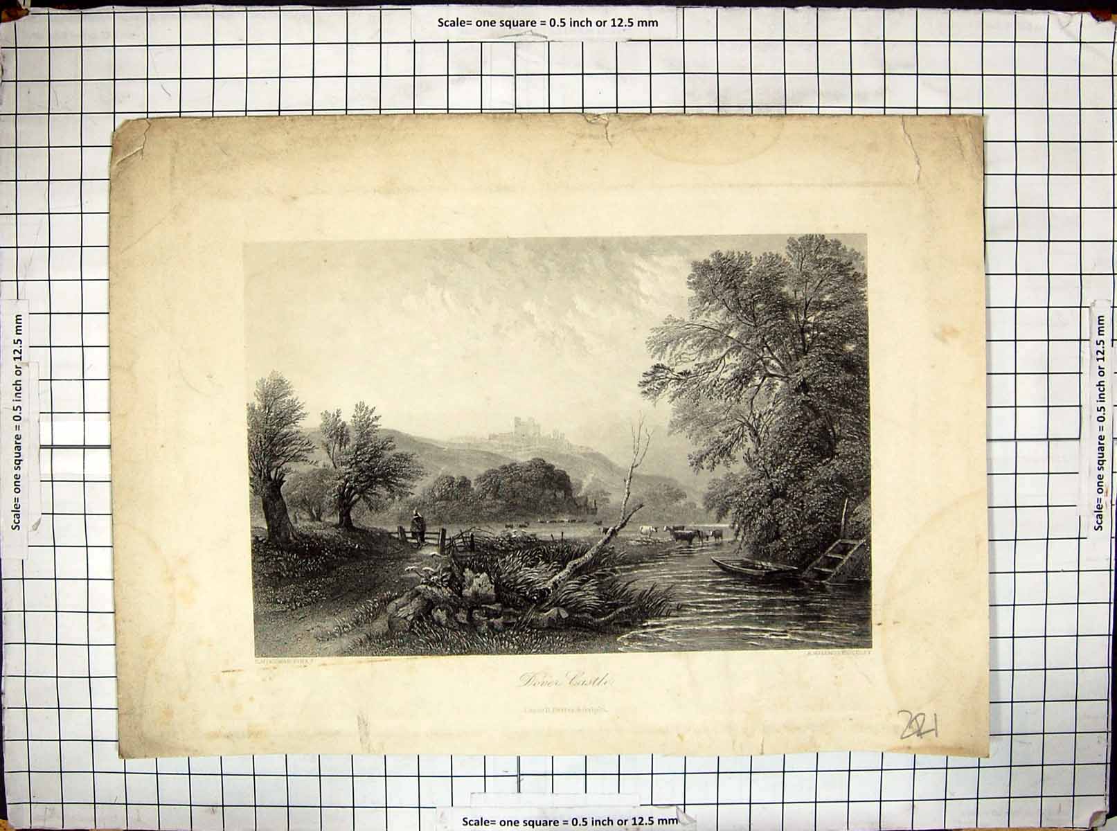 Old View Dover Castle Architecture River Trees Cattle Willmore Kewan