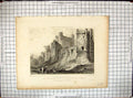 Old 1830 Rochester Castle Architecture Ruins Engraving Keux Bartlett 19th