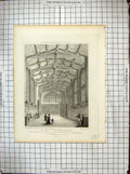 Antique Print 1829 St. Mary Hall Coventry England Architecture Keux Clarke 19th