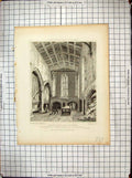 Old Print *6126 1829 Kitchen St. Mary Hall Coventry Engraving Keux Smith