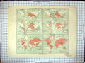 Original Old Antique Print Karten Zur Geschichte Erdbildes Map World Atlas