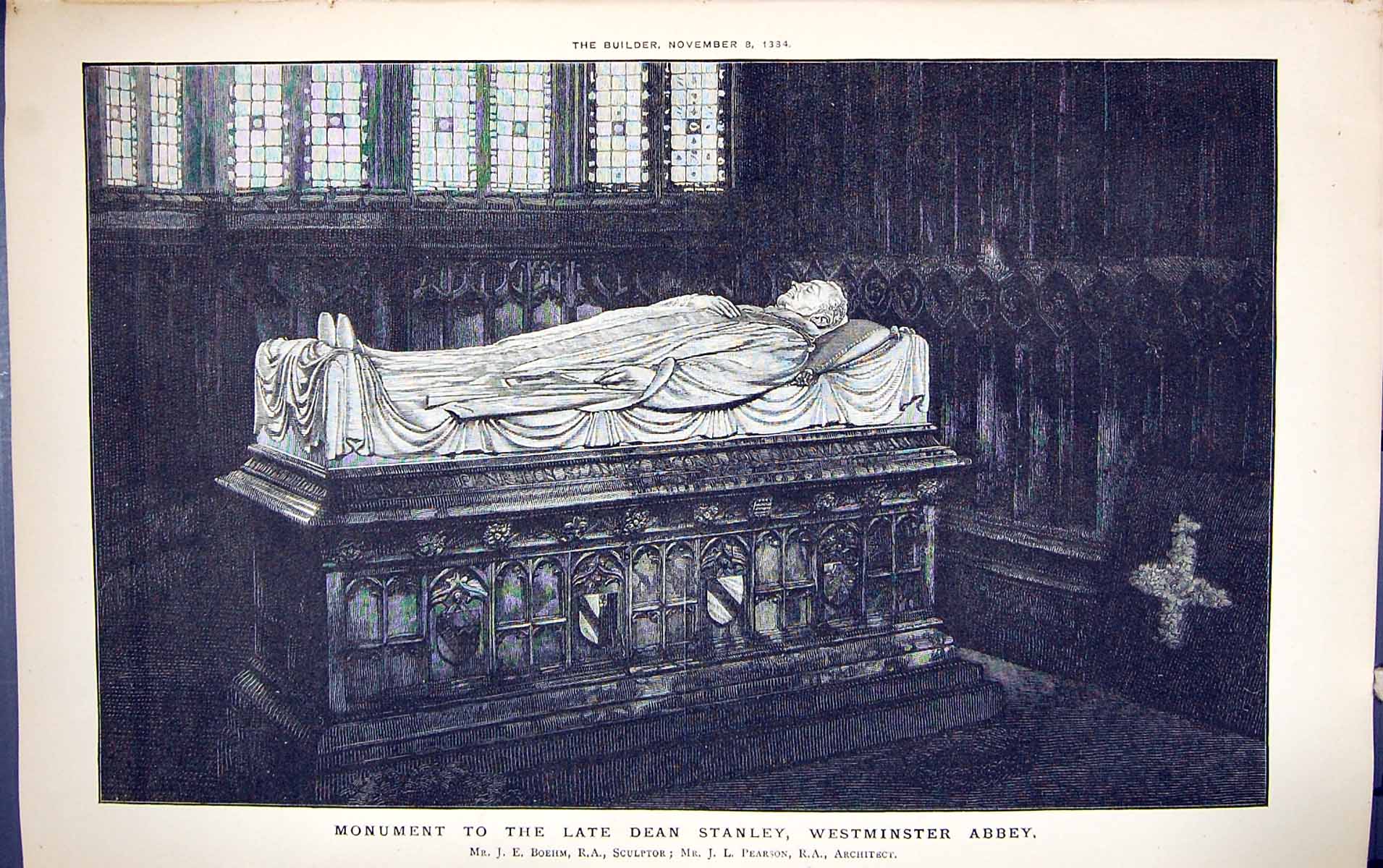 Old Building 1884 Monument Dean Stanley Westminster Abbey Boehm Pears Victorian