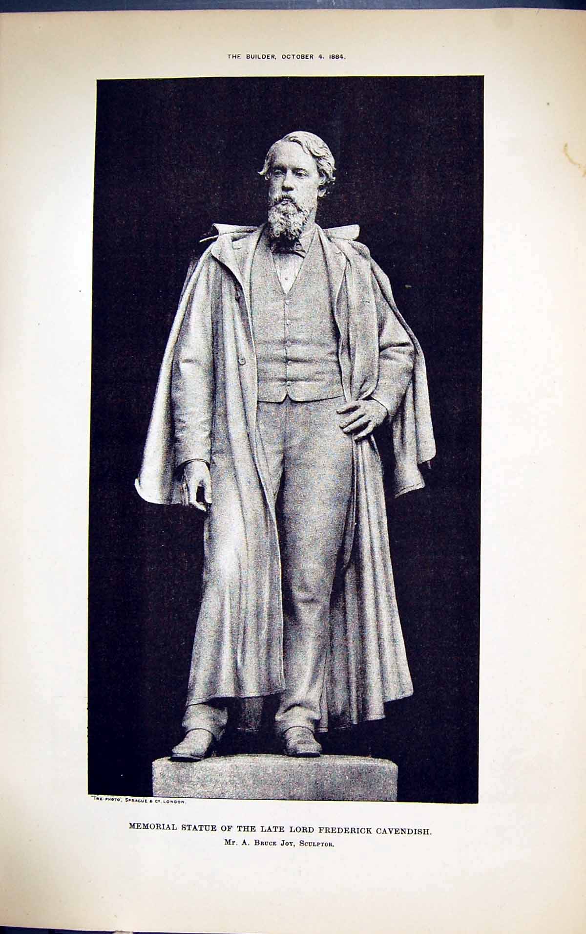 Old Memorial Statue Lord Frederick Cavendish Bruce Joy Sculptor Build