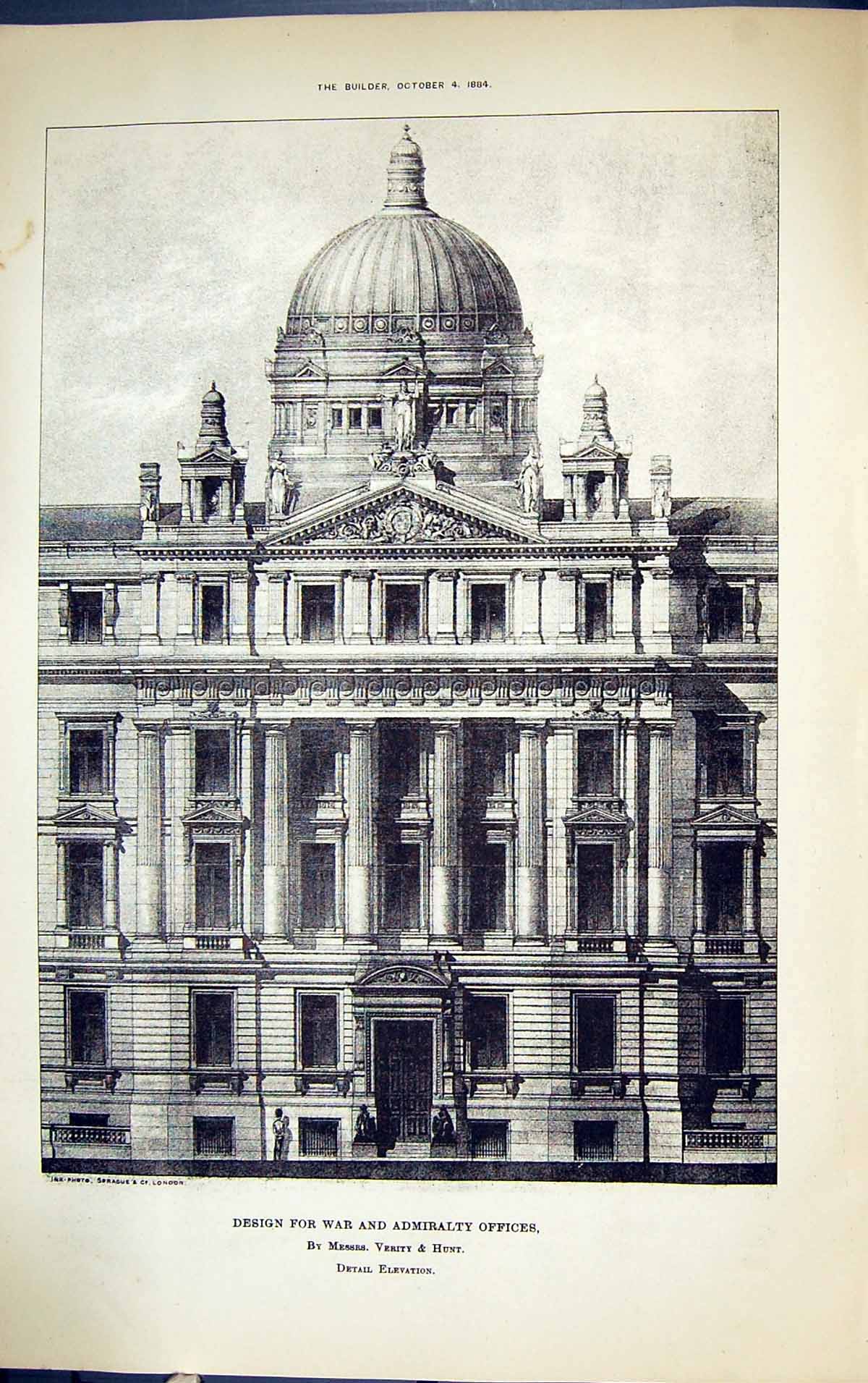 Old Design War Admiralty Fices Verity Hunt Building 1884 Architecture Victorian