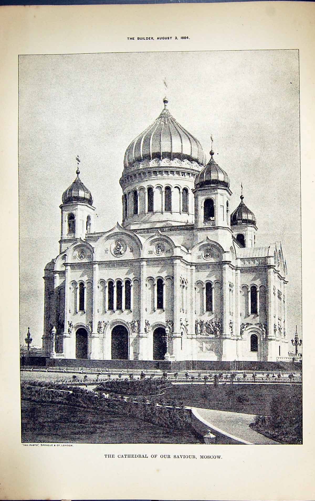 Old Exterior Cathedral Saviour Moscow Russia Building 1884 Architectu Victorian