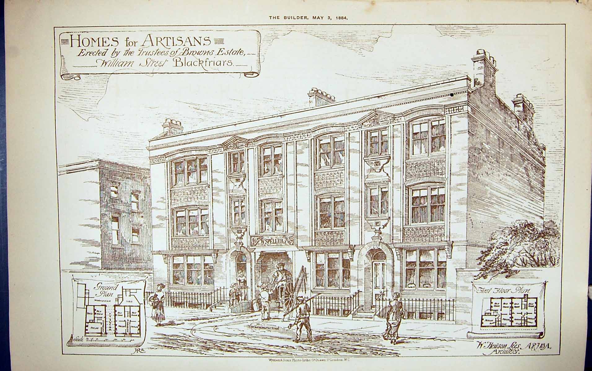 Old Homes Artisans Browns Estate Blackfriars Lees Building 1884 Archi Victorian